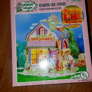 NIB vintage  Easter village Cottondale cottages "hardware store"